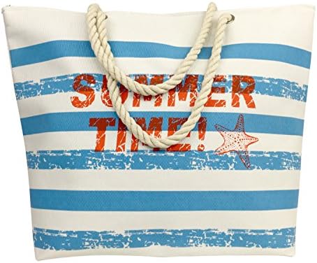 Trezo Multipurpose Extra Large Travel Beach Tote Bag, Striped with Rope Handles