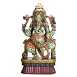 Large Hand Carved Dancing Wood Ganesh Sculpture