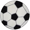 Soccer Ball Rug - Black/White (3' Round)