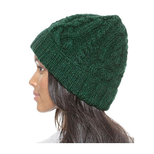Warm Fashion Green Knitted Beanies Hat for Women