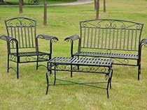 Sale Tropico 3 Piece Iron Loveseat Set Loveseat Coffee Table