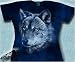 Sports : Wolf Portrait - Damen T-Shirt, talliert - handgebatikt, 100% Baumwolle