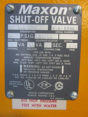 NEW Maxon 4" 808-CP 1 NIB Shut-Off Valve Natural Gas Nat 808CP 40 PSIG 40 VA