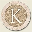 AutoCoaster ~ Monogram initial K ~ Tile Drink Coaster for car cupholder - cod...