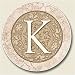 Kitchen & Housewares : AutoCoaster ~ Monogram initial K ~ Tile Drink Coaster for car cupholder - code 578