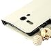 Moto G Case - Mavis's Diary 3D Handmade Bling Crystal LOVE Heart Pendant Sparkle Glitter Rhinestone Diamond Flowers PU Leather Wallet Type with Magnetic Clasp Credit Card Holder Design Folio Case Cover for Moto G (XT1031, XT1032, XT1033, XT1034) with Soft Clean Cloth (One Case)