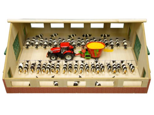 idee+spiel Van Manen 610540 Bauernhof Kuhstall aus Holz, 1:32, passend f&uuml;r Siku Fahrzeuge
