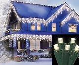 Set of 70 LED Warm Clear Wide Angle Icicle Christmas Lights - Green Wire