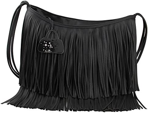 Hynes Eagle Fringe Tassel Messenger Bag Hobo Shoulder Bag Crossbody Handbag