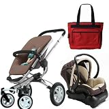 Quinny 2010 Buzz 4 Travel System in Racoon/Brown with Free Fashionable Diaper Bag