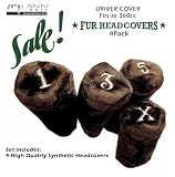 Fur Golf Club Headcovers - Brown - 4 Pack - Barrel Style *Fits Up to 360cc*