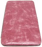 Mottled Rose Pink Hard Frame Wallet ID Holder