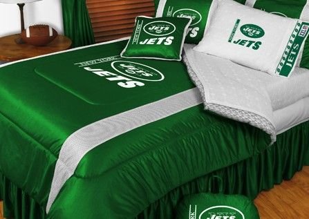 New York Jets NFL Bedding - Sidelines Comforter and Sheet Set Combo - Twin
