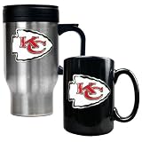 NFL Kansas City Chiefs Travel Mug & Ceramic Mug Set - Primary Logo
