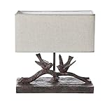 Creative Co-op Resin Bird Lamp, Dark Brown / Taupe