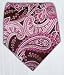 100% Silk Woven Brown and Pink Paisley Tie