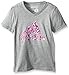 adidas Big Girls' Logo Short Sleeve Tee, Medium Grey Heather, Medium/10-12