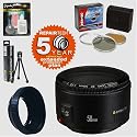 Canon EF 50mm f/1.8 II Autofocus Lens & 6 Year Warranty & Filters & Accessory Kit