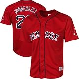 MLB Majestic Adrian Gonzalez Boston Red Sox #28 Youth Closehole Player Mesh Jersey - Red (10/12)