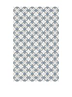 Huella deco Alfombra de Vinilo (Azul/Blanco)