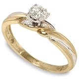 1/4ctw Yellow Gold Round Diamond Engagement Ring