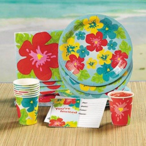 Hibiscus Luau Tableware Set 8 (40PC)