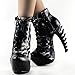 SHOW STORY Thunder Lightning Print Lace-Up High-top Bone Heel Ankle Boot,LF80621