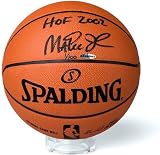 Magic Johnson Autographed Basketball Inscribed HOF 2002