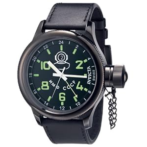 Invicta Men's Signature Collection Russian Diver Black Ionic-Plated GMT Watch #7183