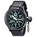 Invicta Men's Signature Collection Russian Diver Black Ionic-Plated GMT Watch #7183