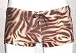 Tan Tiger Drawstring Square-Cut Boy-Short with Seamless Front