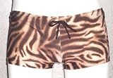 Tan Tiger Drawstring Square-Cut Boy-Short