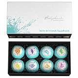 Luxurious 100% Natural 8 Bath Bomb Gift Box - New Larger 3.5oz Size - Pure Essential Oils for the Best Lush, Relaxing Bath. For Women & Men, Bodyphoria Fizzies Make the Perfect Special Day Set