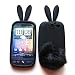 Bunny Skin Case With Furry Tail for HTC myTouch 4G / myTouch HD (T-Mobile), Black