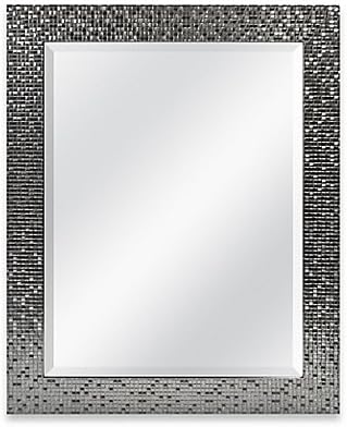 Medium Basic 26.5-Inch x 32.5-Inch Rectangular Mirror in Silver Tile