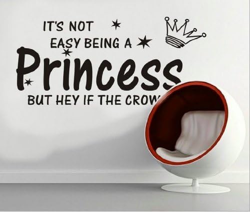 Tarmader It's Not Easy Being A Princess Quote Girl Wall Room Sticker Vinyl decor