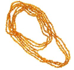 3 Strands of Light Honey Baltic Amber Chip Necklace - 34 Inches