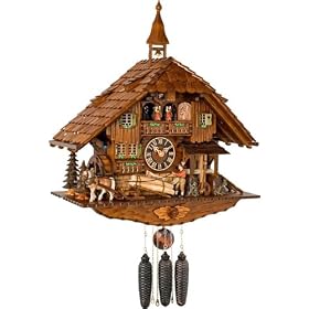 River City Clocks MD820-24 Eight Day Musical Chalet Cuckoo Clock with Dancers, Moving... by River City Clocks