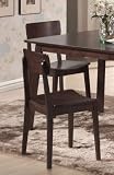 Set of 2 Dining Chair with Contoured Seat in Cappuccino Finish