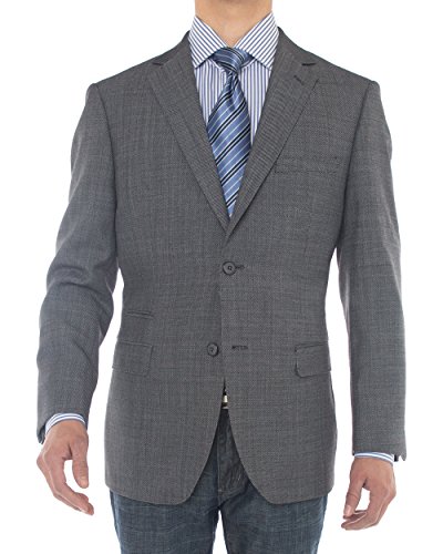 Luciano Natazzi Mens Two Button 160'S Wool Blazer Ticket Pocket Suit Jacket