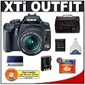 Canon Digital Rebel XTi 10.1MP Digital SLR Camera (Black) + Canon EF-S 18-55mm Lens + Spare Replacement Battery for Canon NB-2LH + Cameta Incognito 1000 Gadget Bag + Transcend 4GB 133X CompactFlash Card