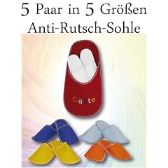 5 Paar G�stepuschen G�stehausschuhe G�ste Hausschuhe Pantoffelset Pantoffel