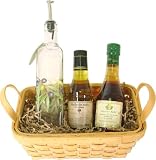 Walnut oil and Walnut vinegar with Glass painted cruet gift basket set
