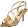 Caparros Women's Jasper Strappy Dress Shoe,Brite Gold Metallic,7 M US