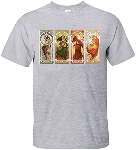 HDKK Avatar The Last Legend Airbender Of Korra Aang Mens Cotton T Shirt grey XL