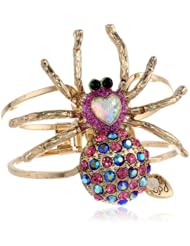 Betsey Johnson "Enchanted Forest" Spider Hinged Bangle Bracelet, 8"