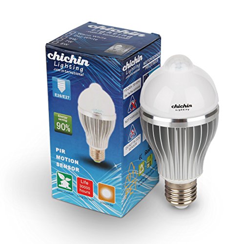 ChiChinLightingÂ® 8 W E26 E27 Warm White LED Motion Sensor Light Bulb LED Motion Bulb Motion Activated Light