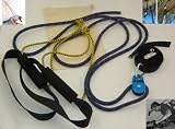 RopeInaBag, 10 mm Prusik Blue Rope Pulley Suspension Trainer with CMI Pulley Made in USA.