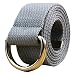 Canvas Web Belt Double D-ring Buckle 1 1/2 Inch Extra Long Metal Tip Solid Color