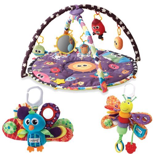 Lamaze Space Symphony Motion Gym Plus Jacques the Peacock and Freddie the Firefly Bundle
